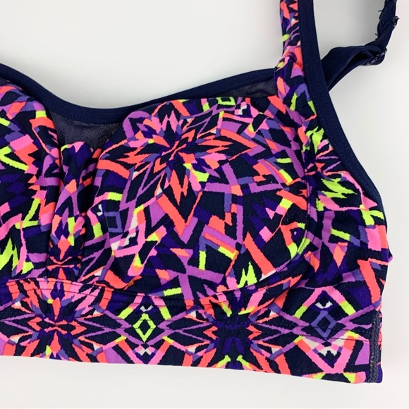 TYR Carnivale Lily Neon Multicolored Swim Bikini Top Small - Picture 5 of 12